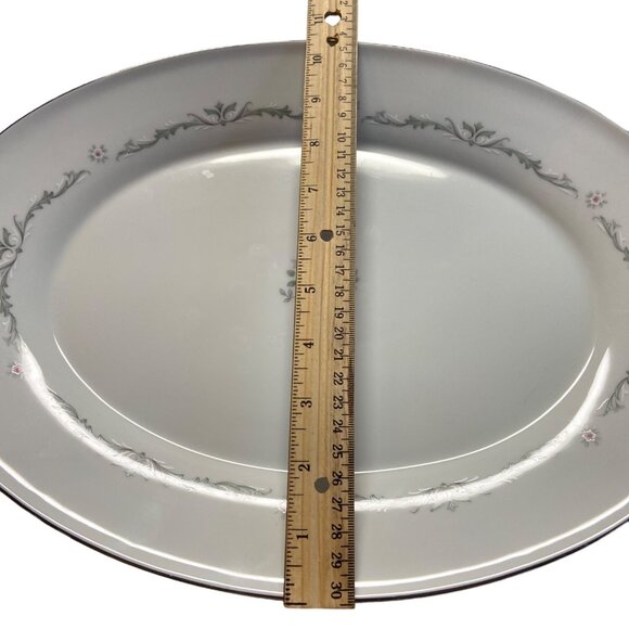 Signature Collection Fine China Oval Serving Platter 14" Petite Bouquet Japan - Picture 7 of 7